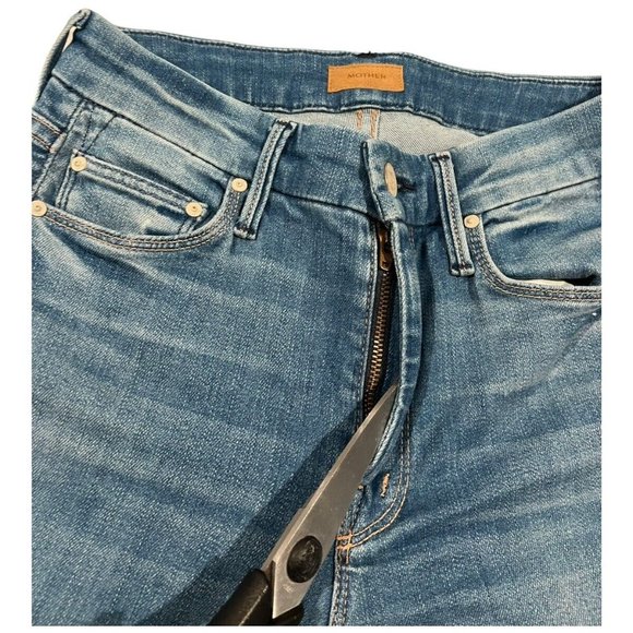 Mother The Looker Ankle Fray In Birds Of Paradise Medium Wash Size 24 Inseam 25" - Picture 11 of 16